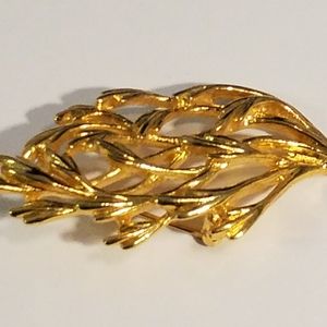 Vintage Gold Toned Branch Brooch Signed LCi Liz Claiborne 2 1/2 inches